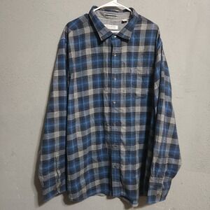 Tommy Bahama Mens Canyon Beach Flannel Shirt 3XL LT TGL Blue Plaid Long Sleeve